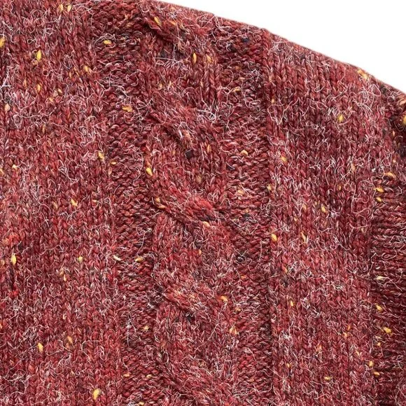 Vintage Claybrooke Wool Cardigan Rust Shag Kurt Cobain Grunge Grandpa Sweater-M